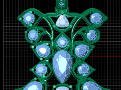 PEAR CLUSTER ANTIQUE LOCKET SET 3D PRINTABLE MODEL 3D print model