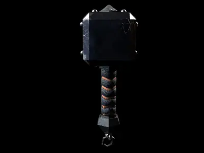 Hammer 01 1822 1672 Free low-poly 3D model