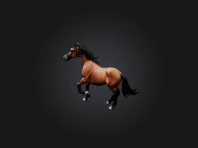 Realistic Horse Model Low-poly 3D model
