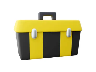 Plastic toolbox cartoon icon 3D model