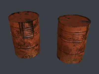 Barrels rusty barrel Low-poly 3D model