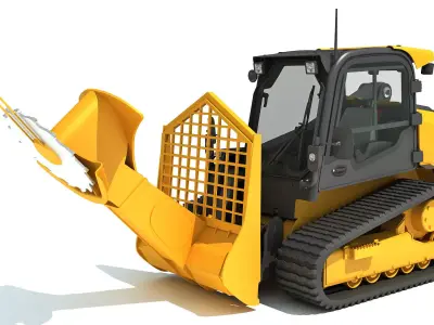 Skid Steer Loader Tree Cutter 3D model