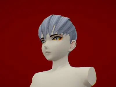 Anime Hair 6 Low-poly 3D model