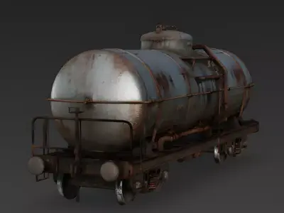 Realistic Rusted Tanker Car 3D Model Low-poly 3D model