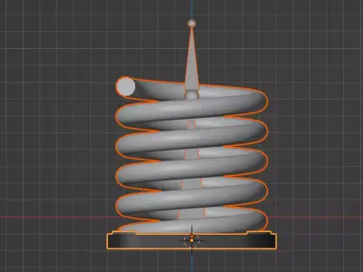 Diffirent Shape Spring with Animation Low-poly 3D model