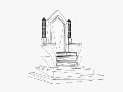 Ancient Throne Low-poly 3D model