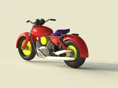 Toy Motorcycle Low-poly 3D model