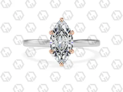 Ring 155 Marquise shape with hidden signature diamond both side 3D print model