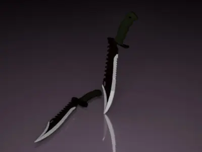 Dagger pair of knives Free low-poly 3D model