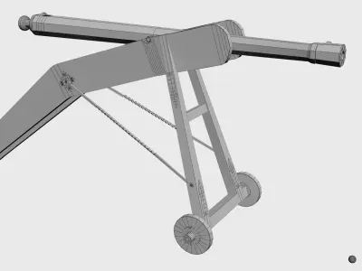 Medieval 16th century falconet cannon on mount Low-poly 3D model