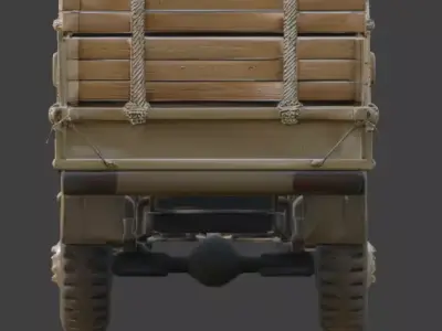 WWII Heavy Logistics Truck 3D Model Low-poly 3D model