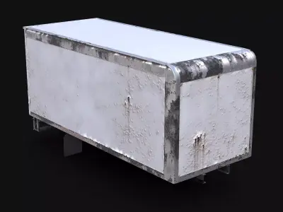 Rusted US Box Truck Body Low-poly 3D model