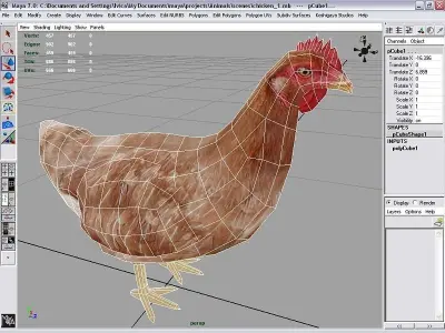 hen chicken Low-poly 3D model purchase