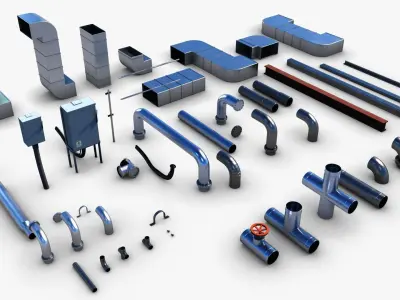 Roof Pipe Tile Low-poly 3D model