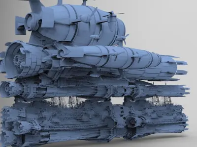 Huge Sci fi Airship Space design 3D model