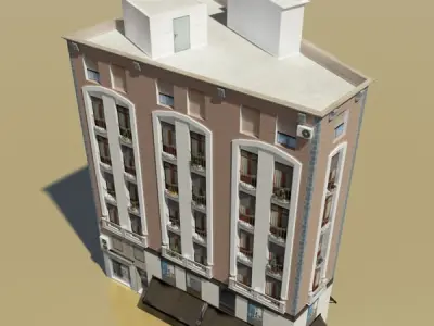 Photorealistic Low Poly Building 3D model 3