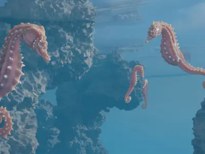 Game Ready Seahorse Low-poly 3D model