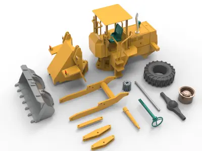 CAT Backhoe Loader 924 PRINTABLE VEHICLE 3D print model