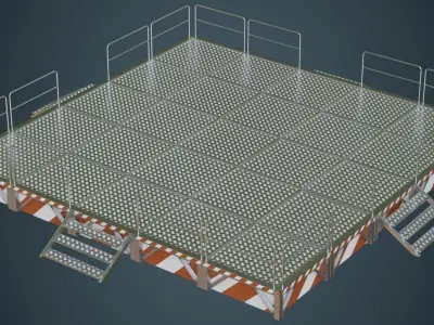 Stage Platform 1A Low-poly 3D model