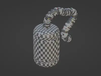 Mechanical - Tank  and Twisted Conduit pipe Low-poly 3D model