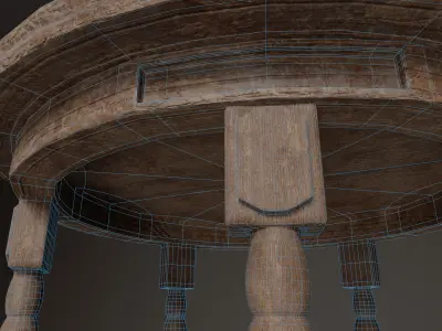 Old Western Saloon Table Low-poly 3D model