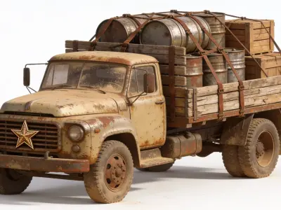 Frontier Expedition Cargo Truck Low-poly 3D model