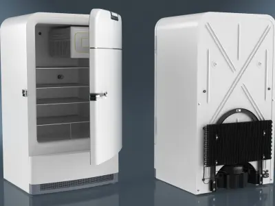 Vintage Kitchen Refrigerator 1950s 3D model