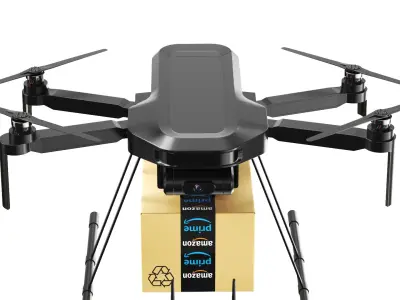  Detailed Delivery Drone Black 