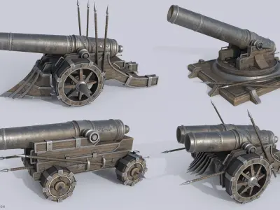 Fantasy cannon collection 3D Model Pack