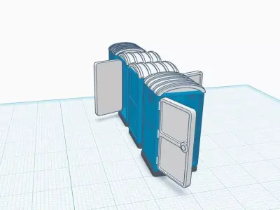 H0 Portable Toilet 1 87 Open Door  3D print model