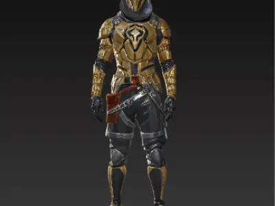 Vanguard of the Obsidian Order Elite Sentinel Armor Set Low-poly 3D model