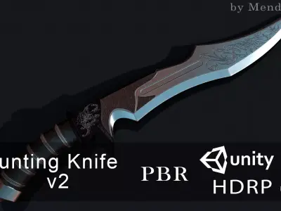 Hunting Knife HQ v2 Low-poly 3D model
