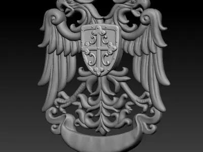 Serbian Eagle Logo Pendant 3D print model