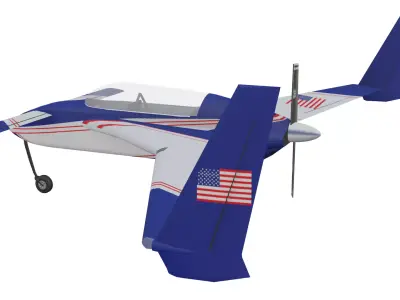 Rutan Long EZ Low-poly 3D model