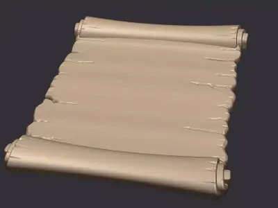 Ancient Parchment Scroll Relief  3D print model