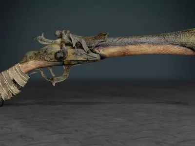 Flintlock Pistol Low-poly 3D model shop