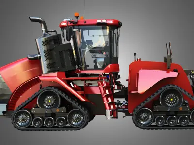 Quadtrac 470 Articulated Tractor -  With Rubber Tracks System 3D model