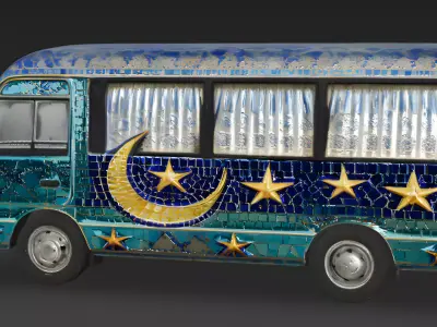 Celestial Mosaic Minibus 3D Model Low-poly 3D model