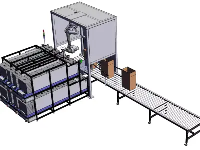 Automatic keyboard box packing machine 3D model