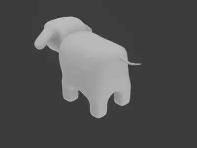 Base Mesh - Stylized Pig Low-poly 3D model