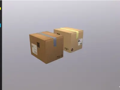 Boxes 400X300X300 Low-poly 3D model