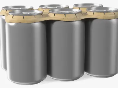 Paperboard Packaging with Aluminium Cans Collection 3D model
