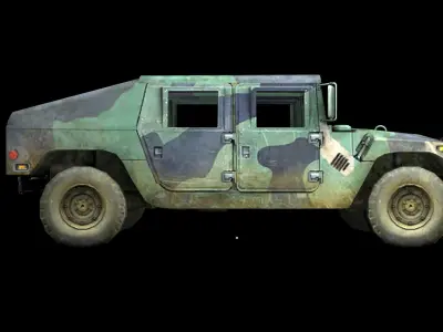 Humvee army Low-poly 3D model