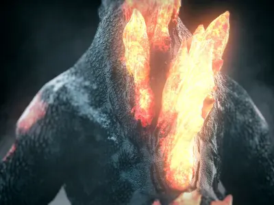 Burning Godzilla 3D model