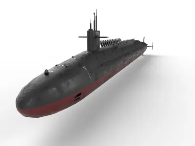 ohio class submarine lowpoly Low-poly 3D model