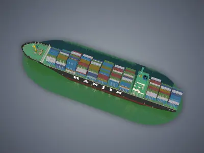 Cargo Ship Hanjin Low-poly 3D model