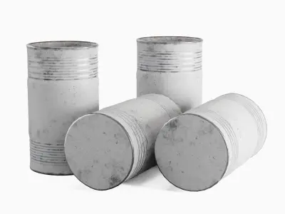 Old Steel Barrel 06 Low-poly 3D model