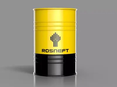 Realistic Rosneft Barrel 3D Model Low-poly 3D model