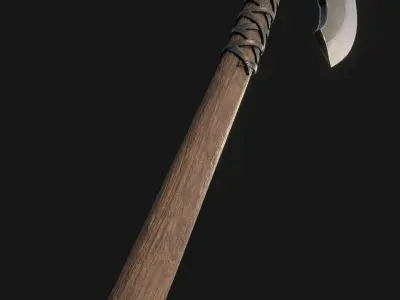 Viking Two Handed Battle Axe - Game ready low poly weapon Low-poly 3D model