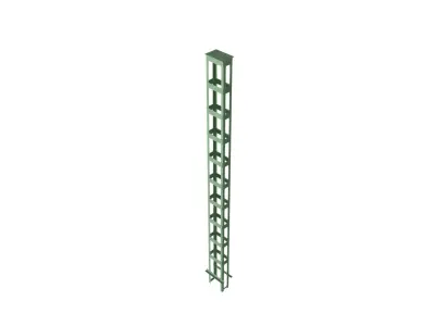STEEL FACTORY COLUMN Low-poly 3D model